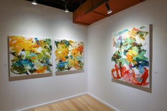 Calm Down, My Ass! (Abstract expressionist with bright vivid colors on canvas)