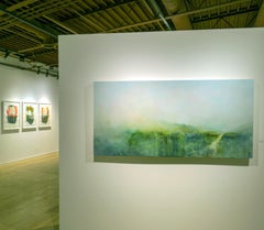 Revival (Diffused light abstract landscape oil painting on masonite panel)