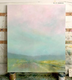 Flush (Diffused light abstract landscape large scale oil on canvas)
