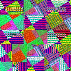 Pattern Set 2 #3 (Bright, abstract, digital painting on archival paper)