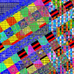 Pattern Set 2 #4 (Bright, abstract, digital painting on archival paper)