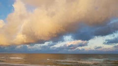Clouds Over Sand Key (Still life digital painting printed on canvas, framed) 