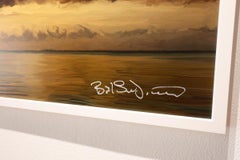 Sunset (Ocean landscape painting printed on canvas, framed)