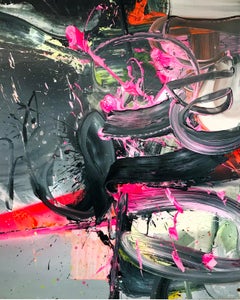 Nonstop (Bright vivid lush abstract expressionist painting w/ movement) 