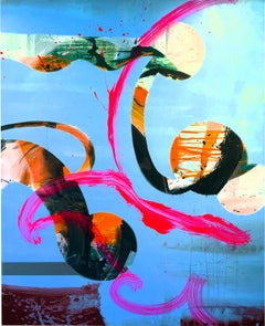 Post Script (Bright vivid lush abstract expressionist painting w/ movement) 