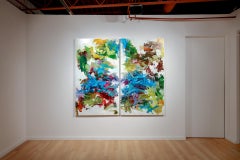 Warrior Breeze (Abstract expressionist bright vivid canvas painting)