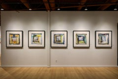 Lone Red Bird (Vivid Expressive Abstract Acrylic Painting on Paper Framed)