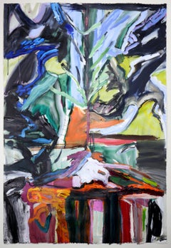 Constituted by Nature (Vivid Expressive Abstract Painting on Paper Framed)