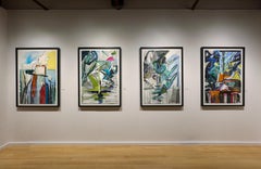 Constituted by Nature (Vivid Expressive Abstract Painting on Paper Framed)