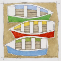 Tide's Out I (Earth color oil painting on linen stretched on panel)