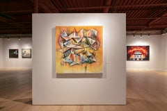 Undiscovered  (Abstract Painting on Panel Bright Colors Organic Shapes Landscape