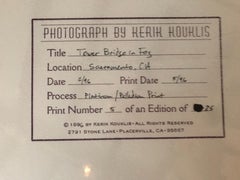 Tower Bridge In Fog, Sacramento California 1996