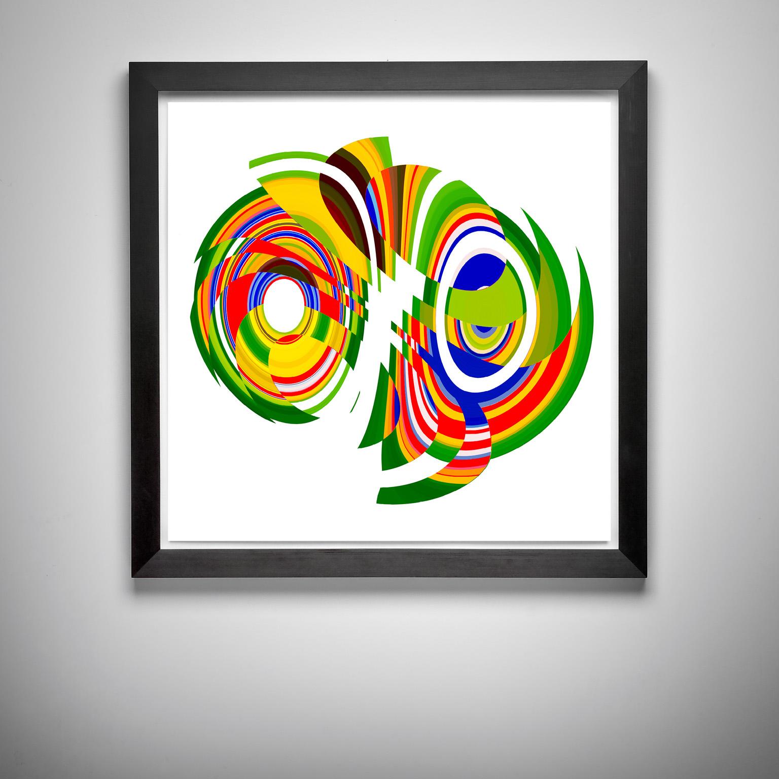 Paul-Émile Rioux Abstract Print - Jelcoba_ Spiral Deconstructed _14, 24 x 24, 1/ 200 ed. (unframed)