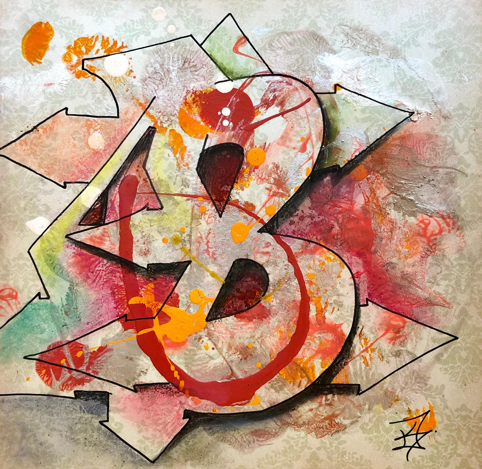 Kel1st Abstract Print - Kelography Letters (Graffiti "B" Urban Graphic) / Limited ed. 25 