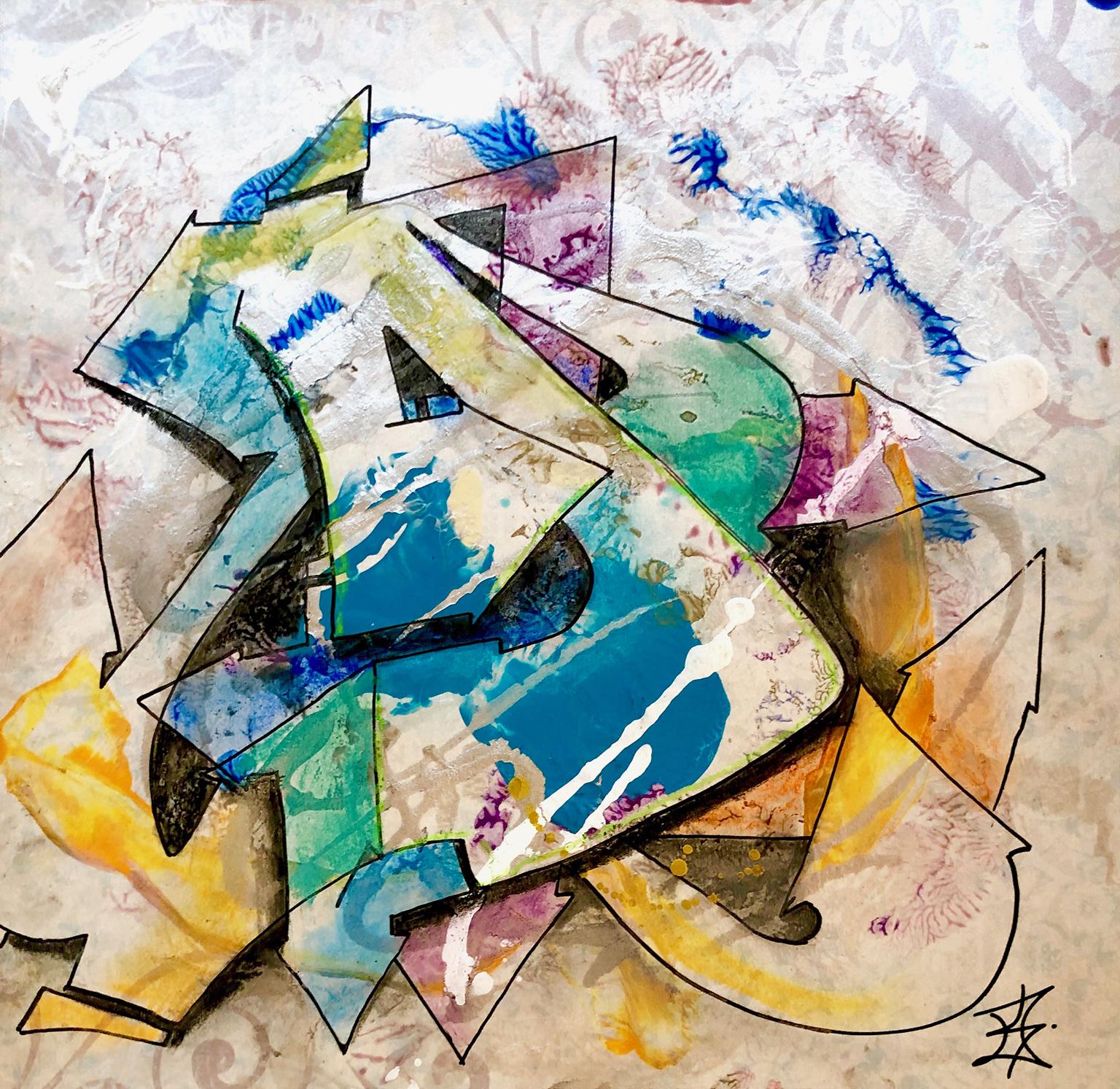 Kelography Letters (Graffiti "D" Urban Graphic) / Limited ed. 25  - Mixed Media Art by Kel1st