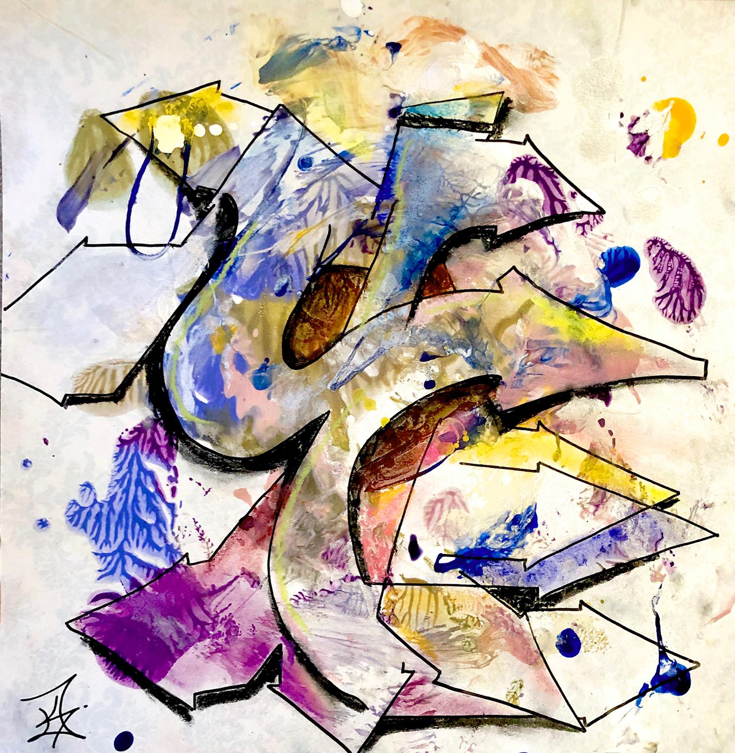 Kel1st Abstract Print - Kelography Letters (Graffiti "Y" Urban Graphic) / Limited ed. 25 