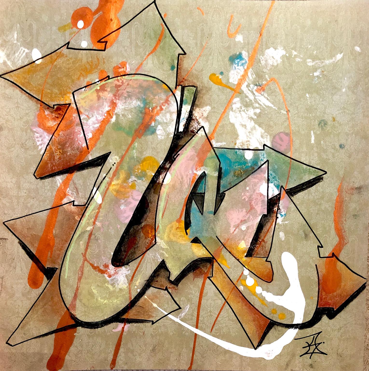 Kel1st Abstract Print - Kelography Letters (Graffiti "U" Urban Graphic) / Limited ed. 25 