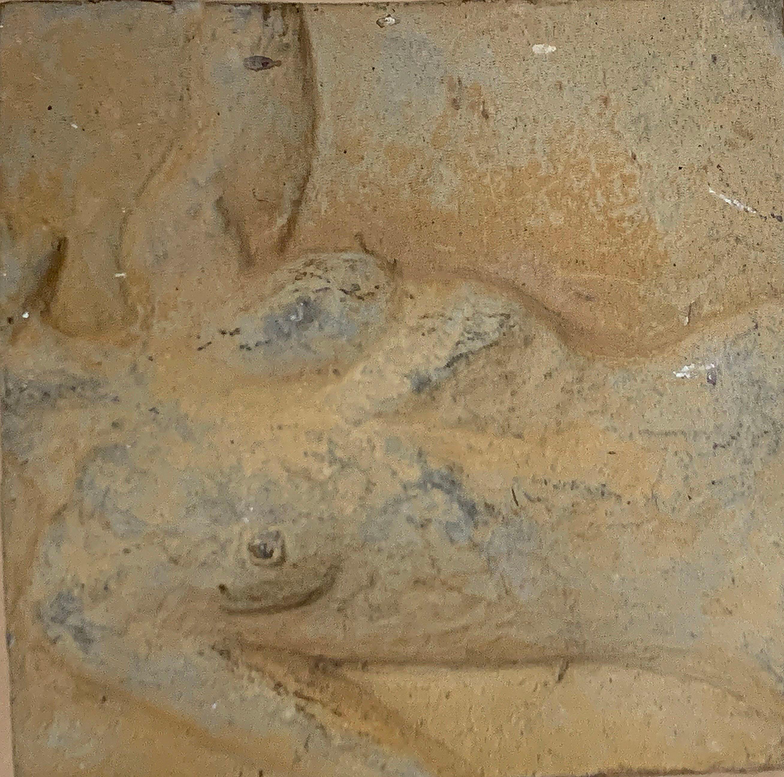 Small Clay Wall Figurative Sculpture - Art by Unknown