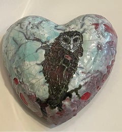 Reina Lechuza, raku de Chris Reilly. Cerceta, rojo, marrón