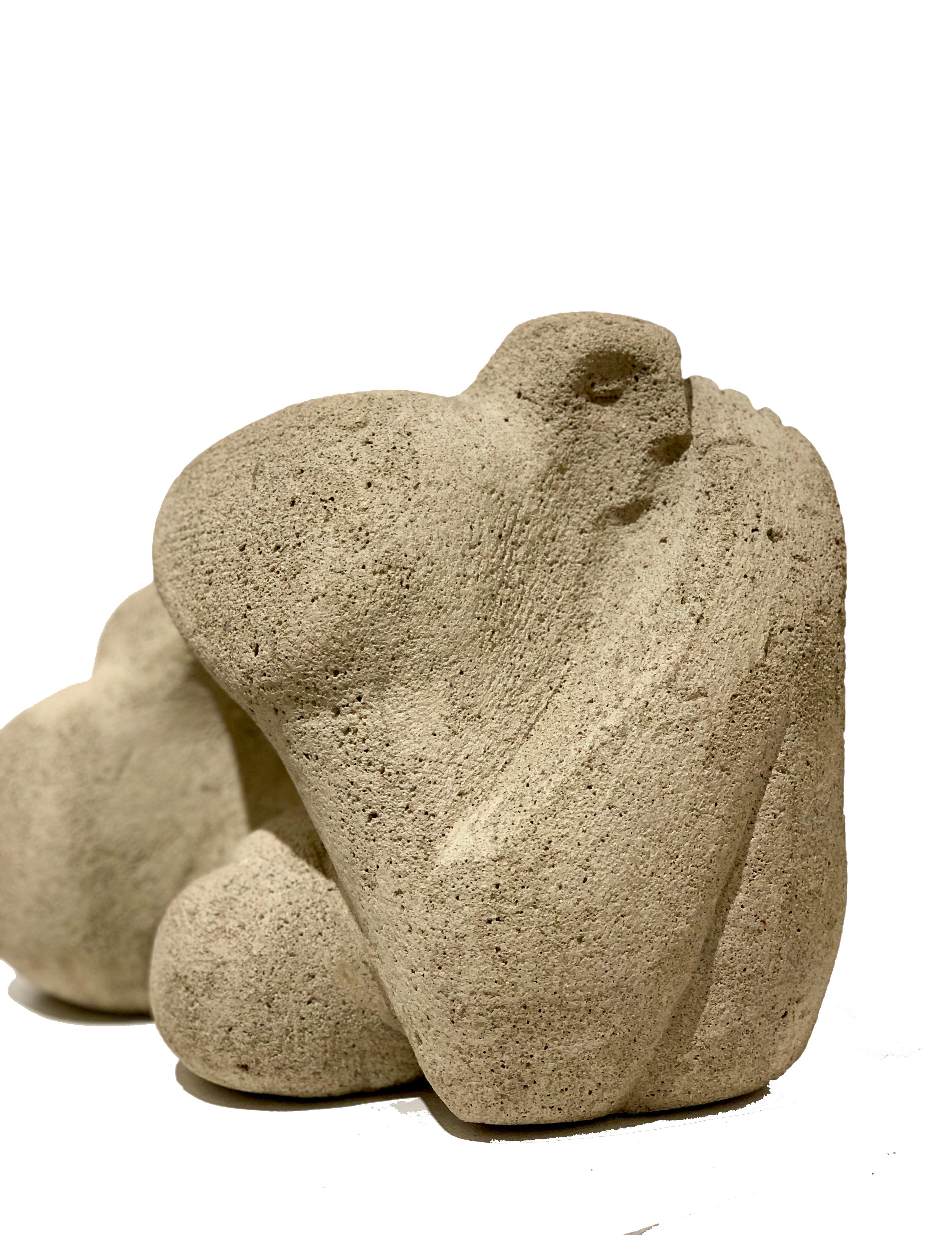 Unknown Figurative Sculpture - Reclining Figurative Sand, Stone Sculpture 