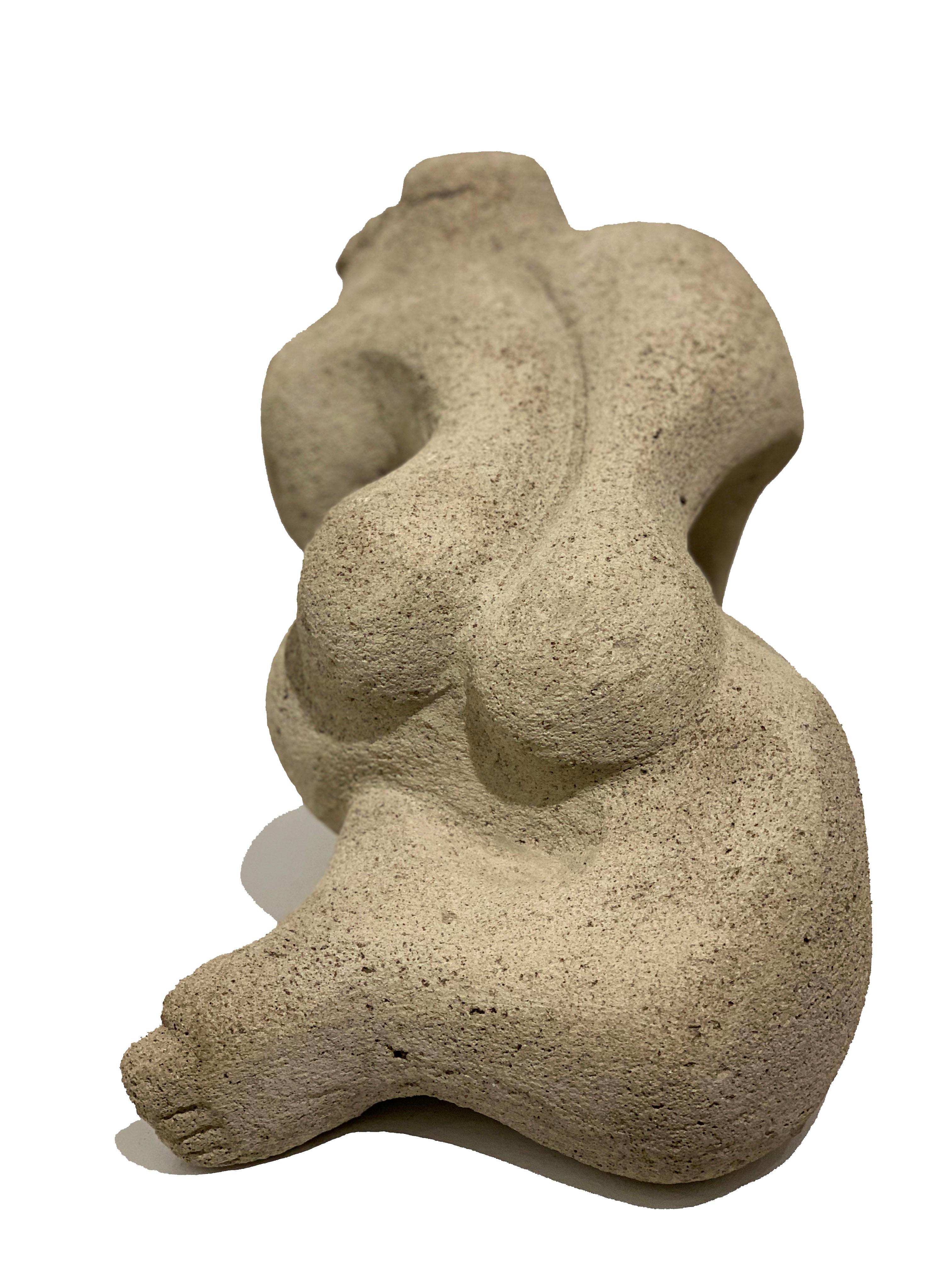 Reclining Figurative Sand, Stone Sculpture  - Beige Figurative Sculpture by Unknown