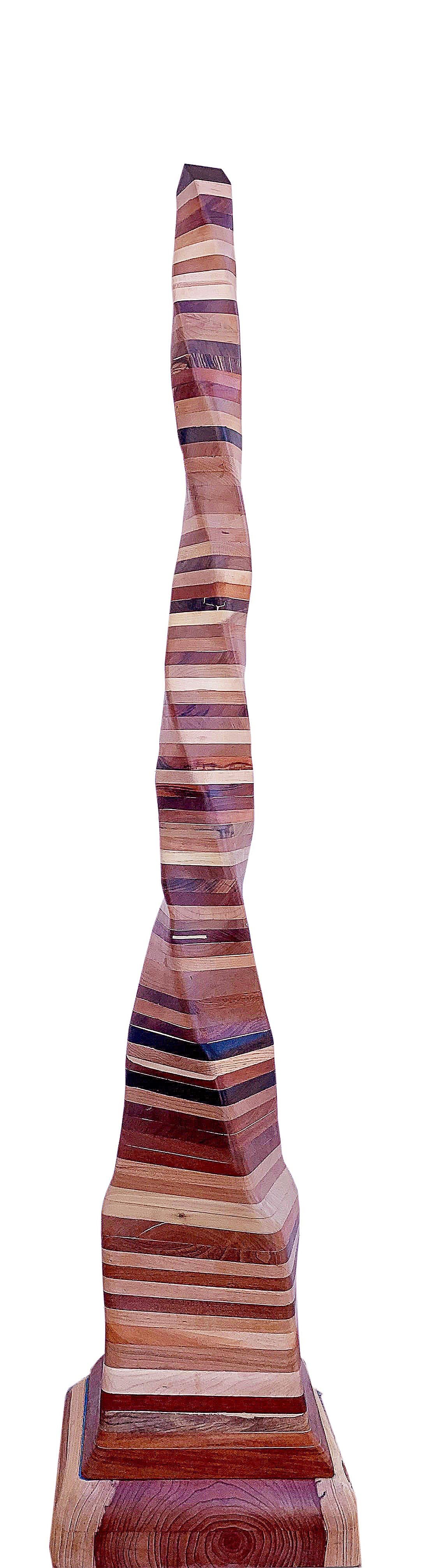 Ben Darby Abstract Sculpture - Undulating Wood Sculpture, Untitled 2019