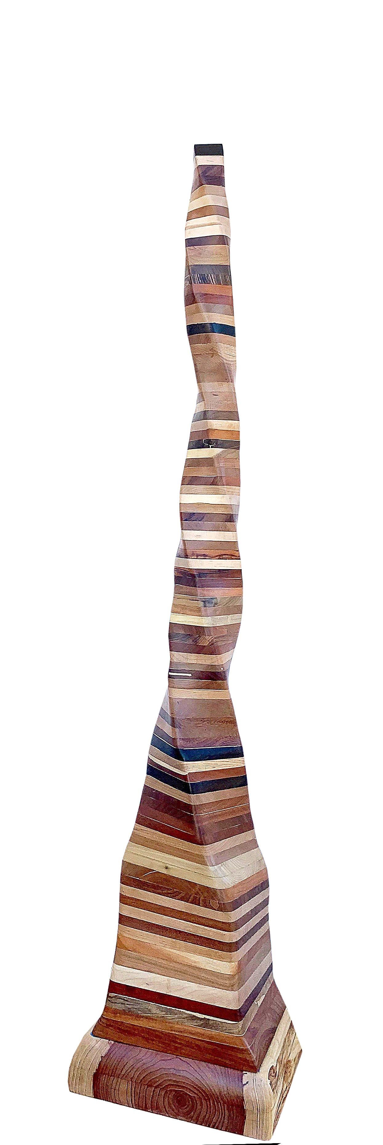 Original and one-of-a-kind creation by San Diego artist, Ben Darby.  This undulating sculpture is made of various woods and may be viewed from multiple angles. Darby's creativity and enthusiasm makes us even more excited to make this sculpture and