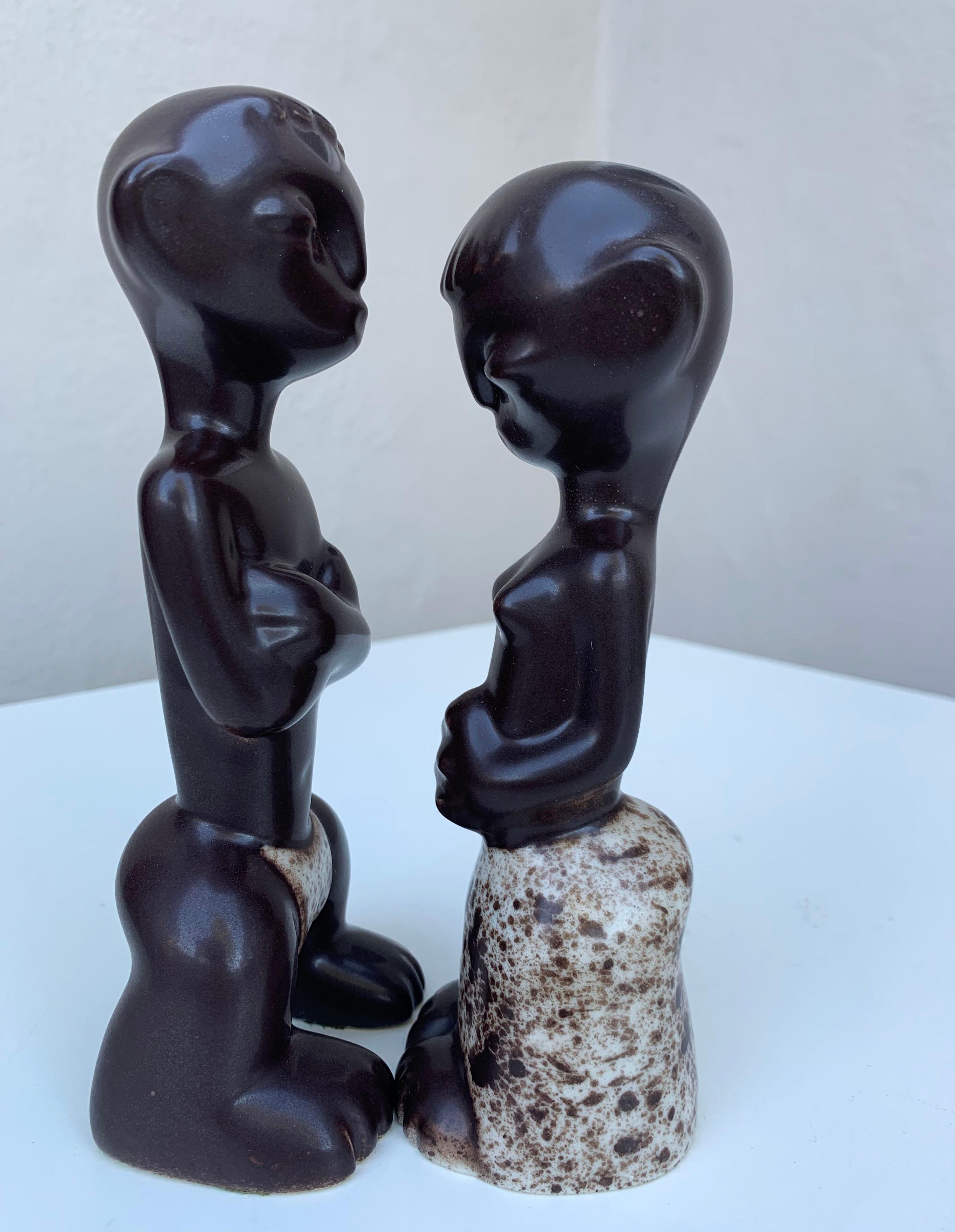 Pair Tiki Ceramic Figures For Sale 2