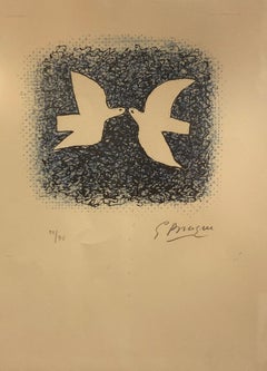 Pair of Birds Lithograph 22/75 by George Braque