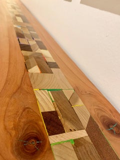 Mixed-media Long Mixed Wood Cityscape Shelf or Mantel by Artist Ben Darby, 2020