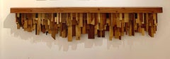 Étagère ou manteau de cheminée en bois mixte de style « Cityscape » par l'artiste Ben Darby, 2020