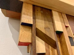 Mixed-media Medium Wood Cityscape Shelf or Mantel by Artist Ben Darby, 2020