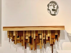 Mixed-media Medium Wood Cityscape Shelf or Mantel by Artist Ben Darby, 2020