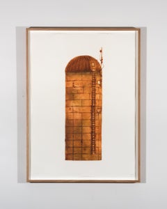 FeO(OH), Silo, 2017 collagraph print, variable edition, framed and unframed