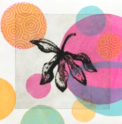 Garden Cycle Orchideas #4, drypoint and relief on japanese Washi Paper