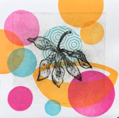 Garden Cycle, Orchideas #5, drypoint and relief print on Japanese Washi