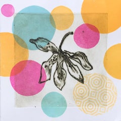 Garden Cycle, Orchideas #6, drypoint and relief print on Japanese washi paper