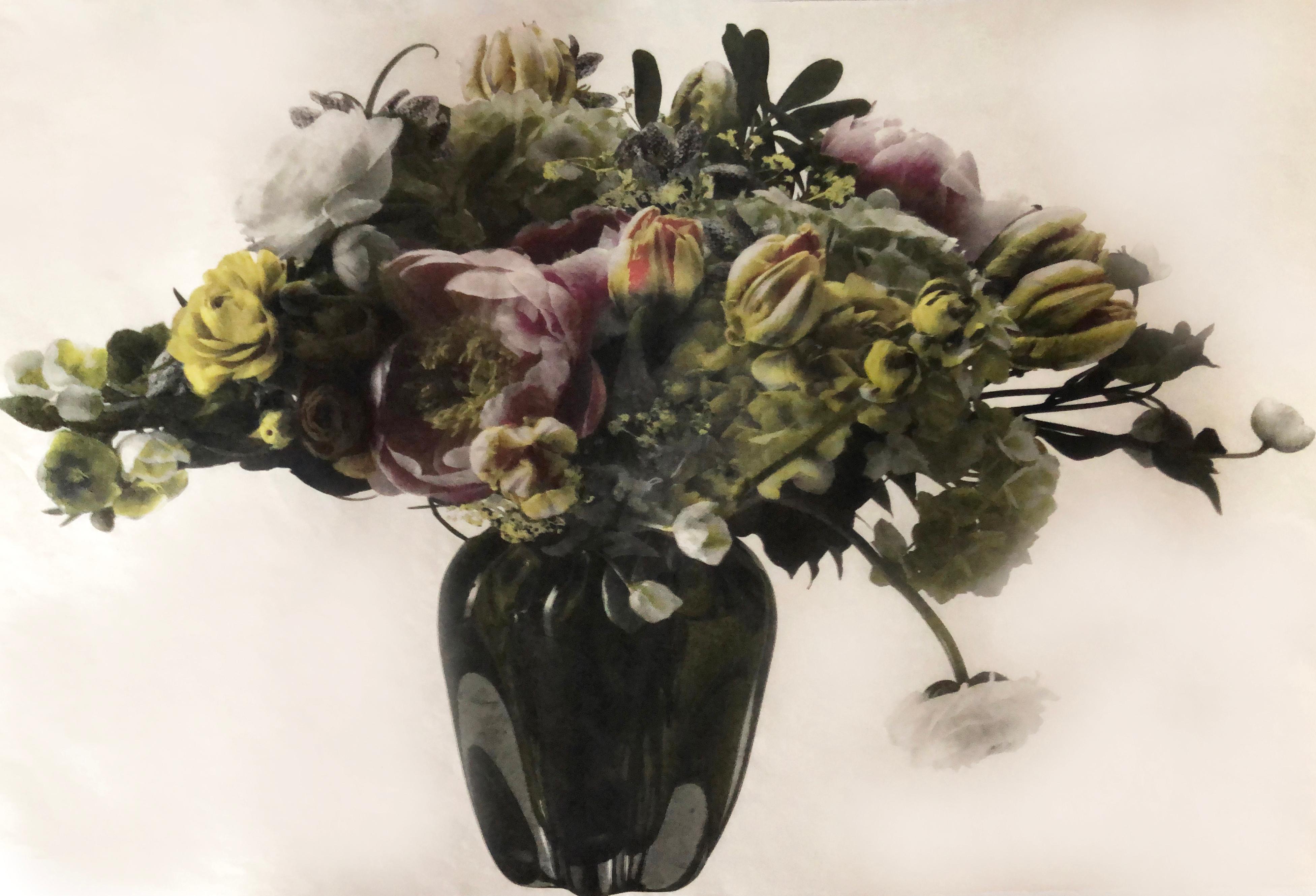 Jenn law Still-Life Print - Still, Flower Vase (Heirloom Series), unframed, hand photo lithography 