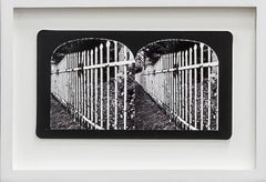 Ruin Gazing No: 021, Cabbagetown Fence, framed stereoscopic card