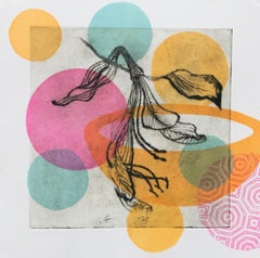 garden Cycles, Flamboyan #4, drypoint and relief print on Japanese Washi paper