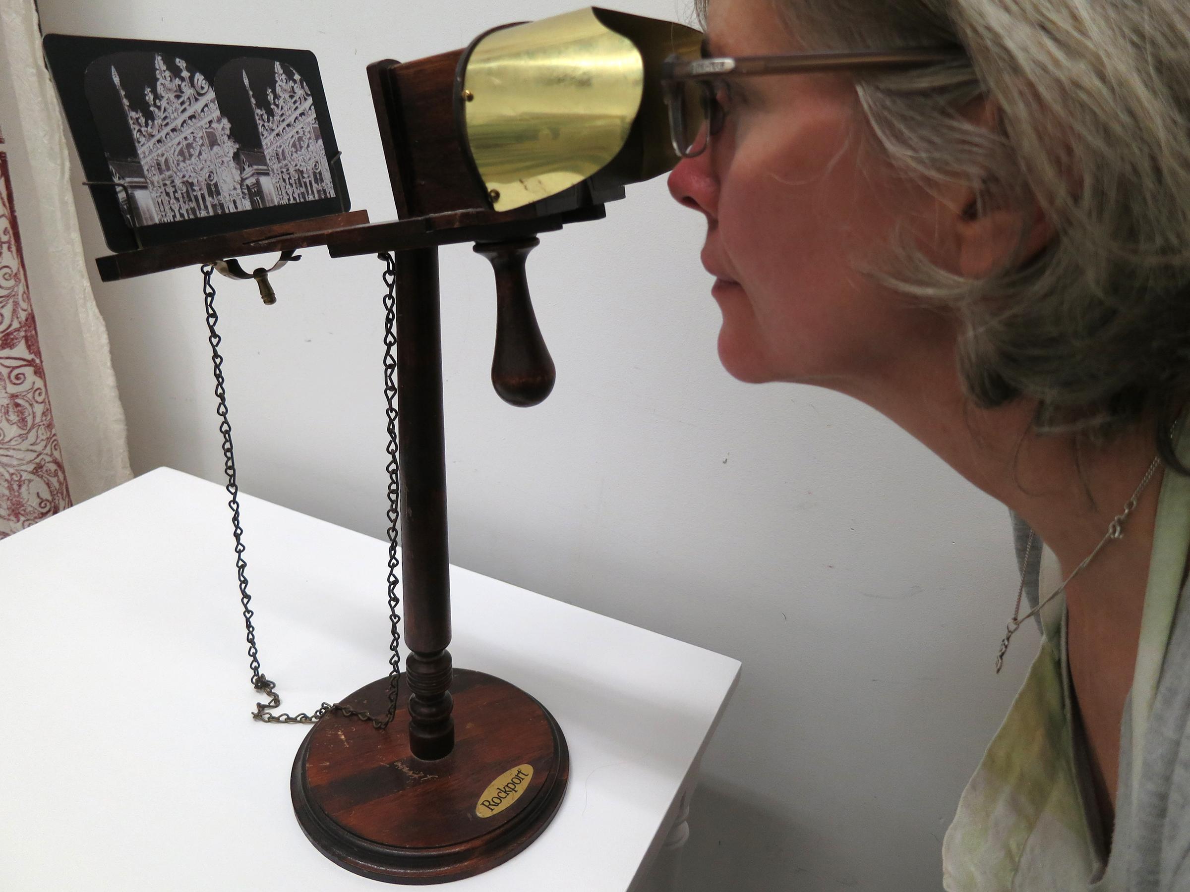 Ruin Gazing No: 026 Domes at Kibble Palace, Glasgow, framed stereoscopic card For Sale 1