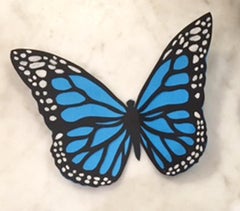 Blue Monarch, individually hand cut and colored by the artist, shipping included