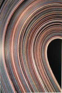 "G and G,  Full Bleed" Photograph of stacked magazines colorful striped pattern