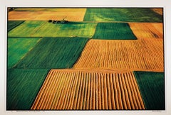 "Birds over Everts Township, Otter Tail Co. MN" patchwork colors on the fields