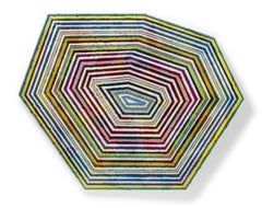 "Timik" Concentric lines of bold color of geometric stripes