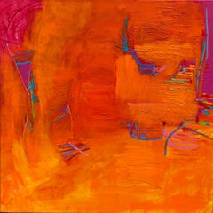 "Orchard Possibility", 2018 Joyful Orange bursts within the abstract composition
