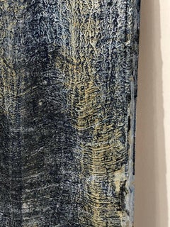 "Untitled - Blue rain" Small textured paintings part of a grid