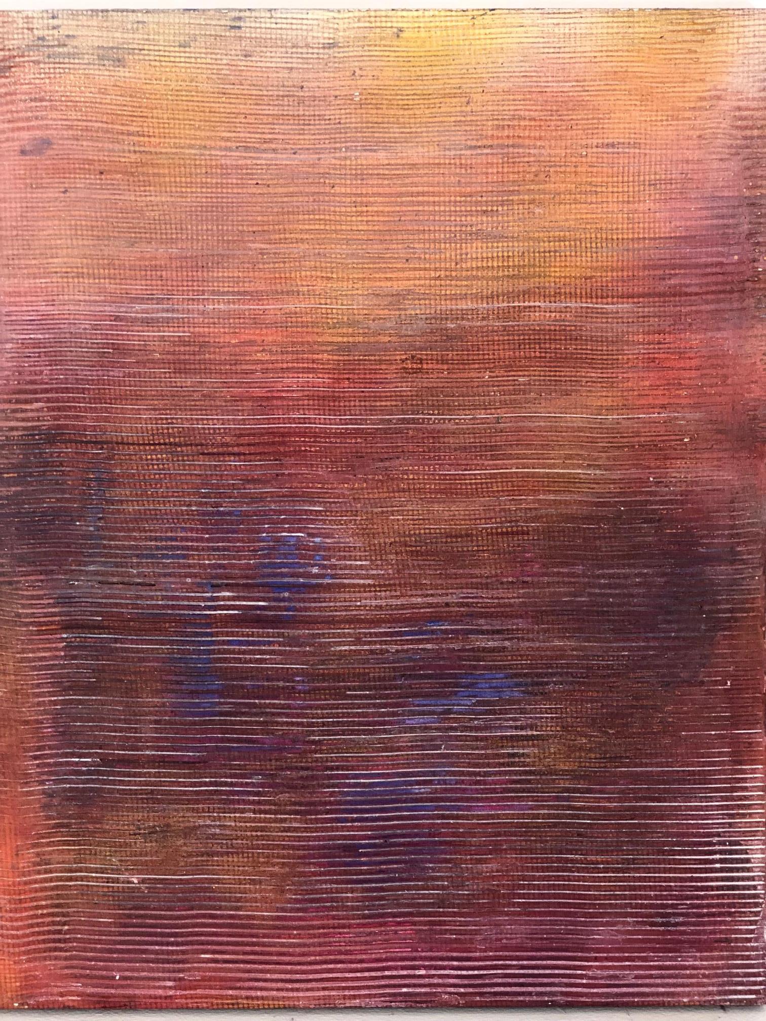 Augustus Cross Abstract Painting - "Untitled - Pink Striped" Textured colorful paintings in a grid or solo