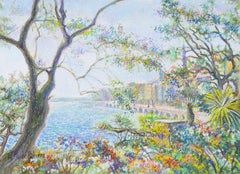French Impressionist Landscape by H.C. Pissarro, titled "Terrasse a Menton"