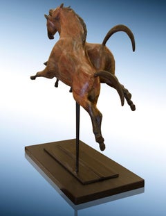 Abstract Bronze Horse Sculpture, "Flying Horses"